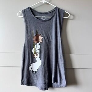 Project X Star Wars Princess Leia Gymnastics Rings Muscle Tank Top‎ Grey Medium